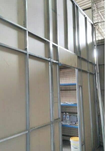 dry wall partition with gypsum sheets 12