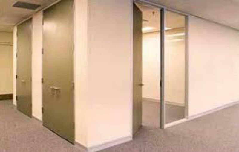 dry wall partition with gypsum sheets 14