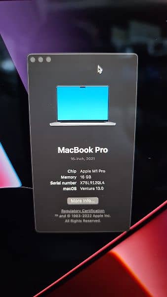 MacBook M1 Pro 2021 16GB 512GB 16 Inch MK183 6