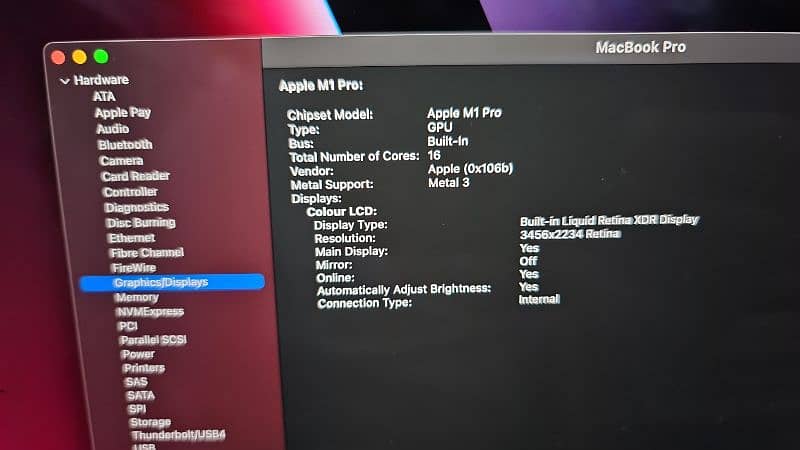 MacBook M1 Pro 2021 16GB 512GB 16 Inch MK183 8