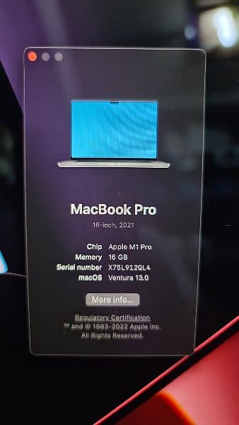 MacBook M1 Pro 2021 16GB 512GB 16 Inch MK183 11