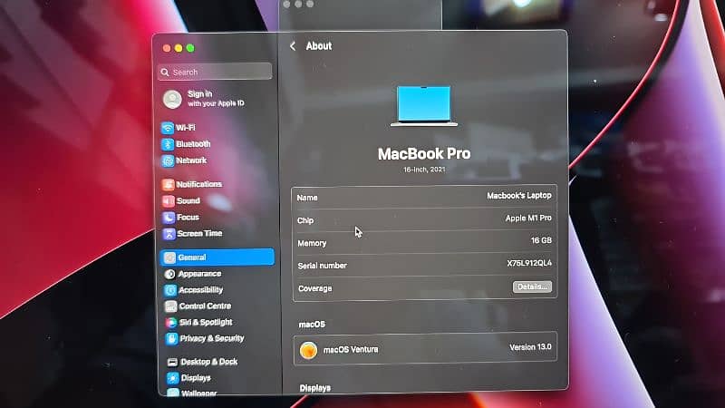 MacBook M1 Pro 2021 16GB 512GB 16 Inch MK183 18