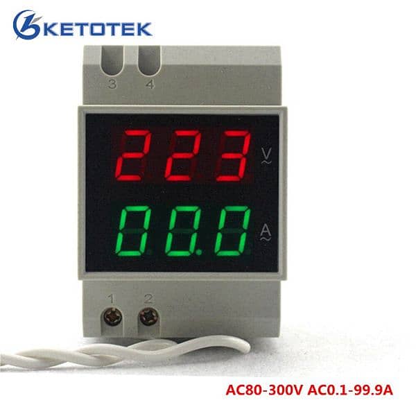 Digital Voltage Ampere Meter DIN-RAIL Double Display Voltmeter 0