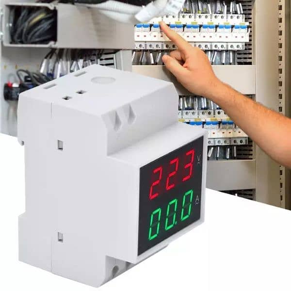 Digital Voltage Ampere Meter DIN-RAIL Double Display Voltmeter 2