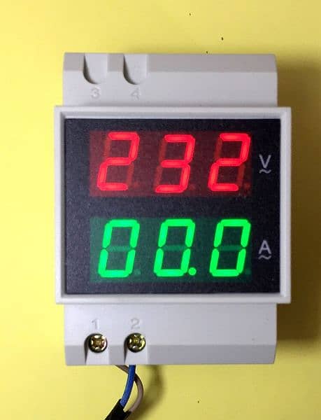 Digital Voltage Ampere Meter DIN-RAIL Double Display Voltmeter 3