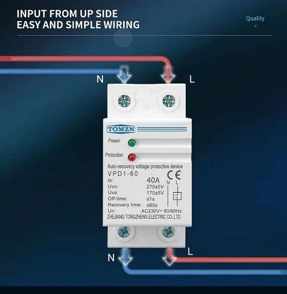 UPS 40A 230V Din rail automatic recovery reconnect over volt 0