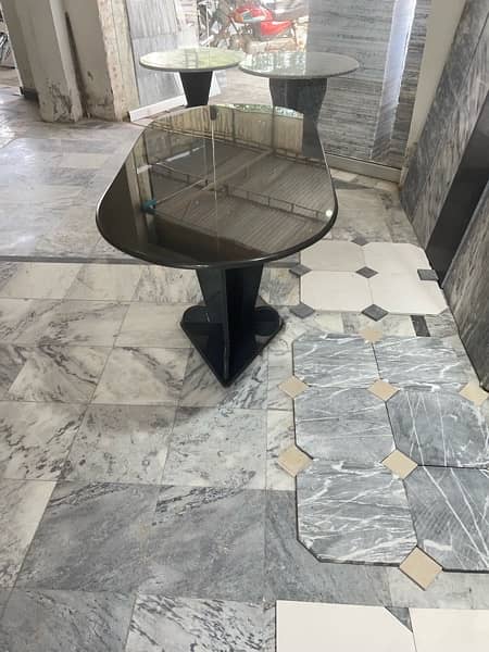 dinning table made from black granite stone 4