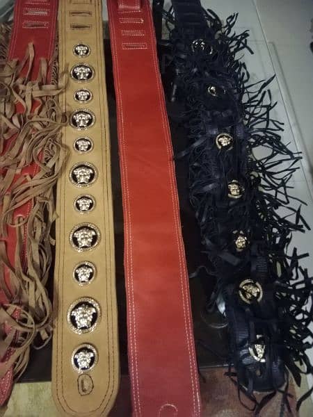 leather custom hand made leather guitar belts/straps 12