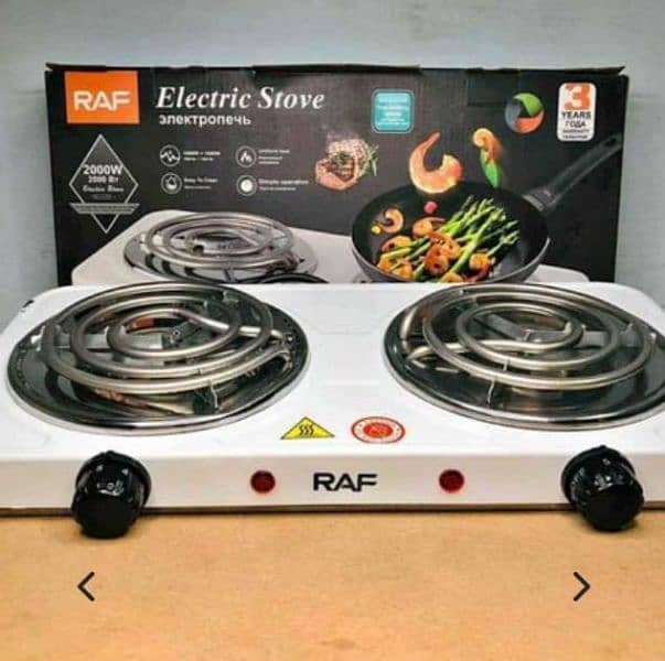 RAF ELECTRIC DOUBLE STOVE HOT BURNER TWO COOKING PLATES POWERFUL HEAT 2