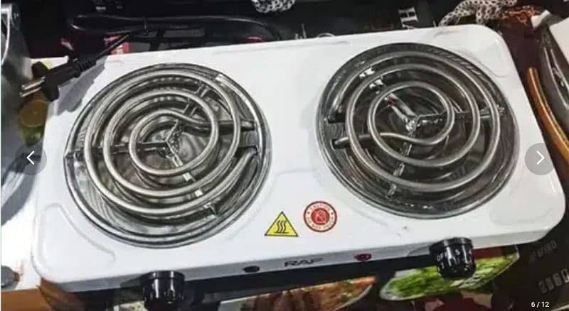 RAF ELECTRIC DOUBLE STOVE HOT BURNER TWO COOKING PLATES POWERFUL HEAT 3