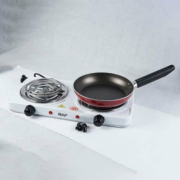 RAF ELECTRIC DOUBLE STOVE HOT BURNER TWO COOKING PLATES POWERFUL HEAT 6