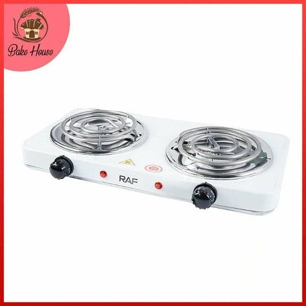 RAF ELECTRIC DOUBLE STOVE HOT BURNER TWO COOKING PLATES POWERFUL HEAT 14