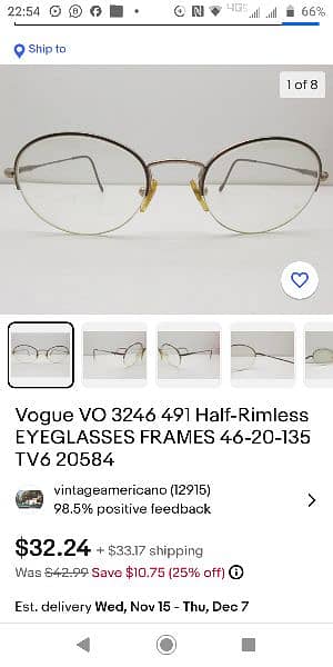 Vogue VO3246 extremely light weight Glasses Italy 13