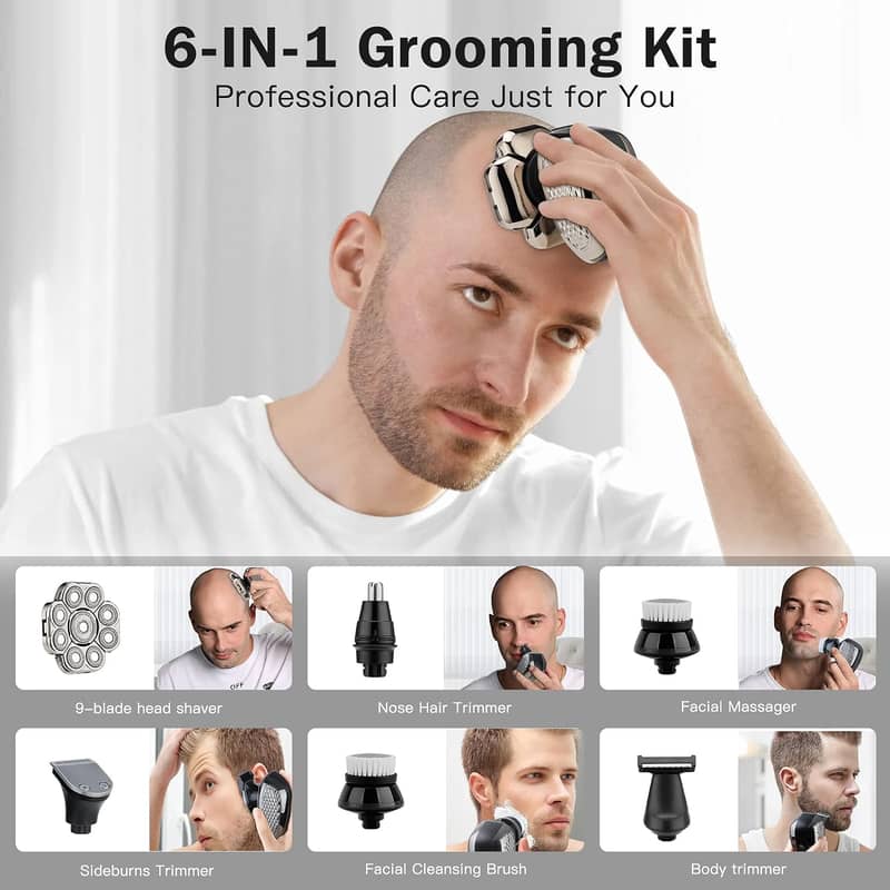 Yebicola 4D Head Shavers for Bald Men, Upgraded 9 Floating Heads 5