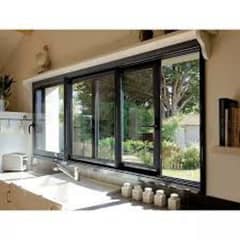 aluminium & upvc window single glaze openable door 12mm glasspartition
