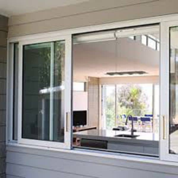 aluminium & upvc window single glaze openable door 12mm glasspartition 14