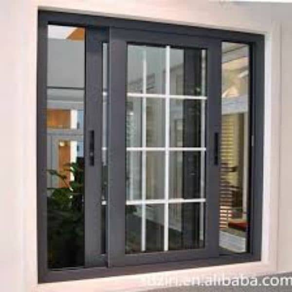 aluminium & upvc window single glaze openable door 12mm glasspartition 15