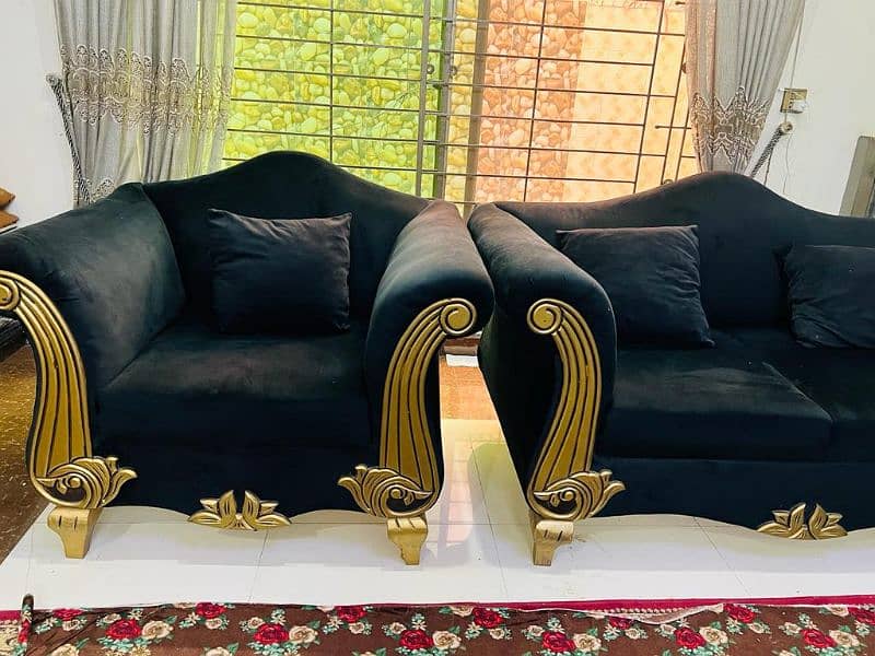 Royal sofa set golden black 3+2+1 0