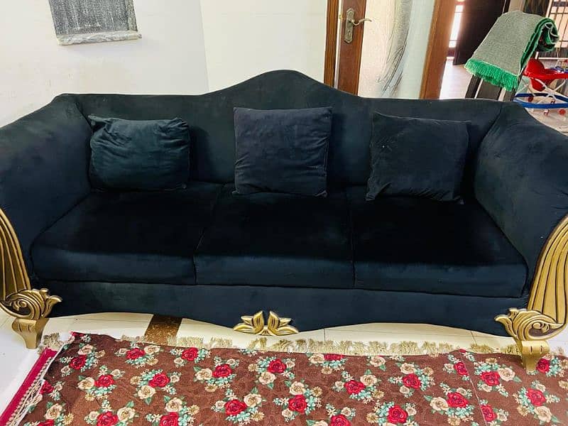 Royal sofa set golden black 3+2+1 1