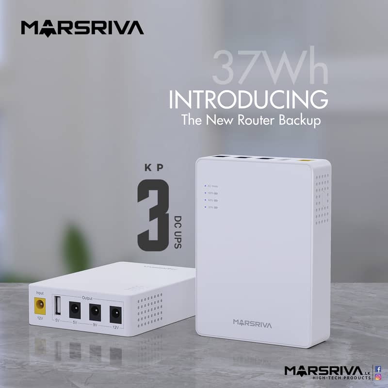Marsriva Mini DC UPS KP3 For Wifi ONU Wifi Routers & Security Cameras 0
