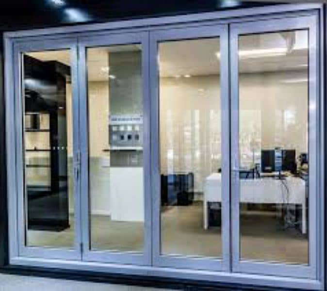 double glaze upvc window openable door 12mm glass partition touch 1