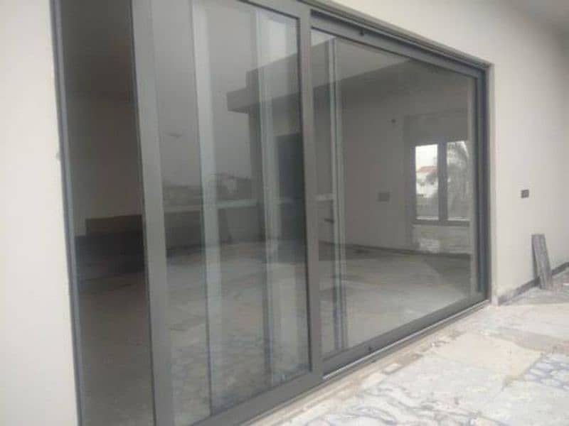 upvc & aluminum siding window openable door 12mm glass partition 2