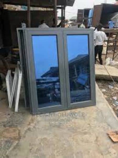 single glaze aluminium & upvc window openable door 12mm glasspartition 17