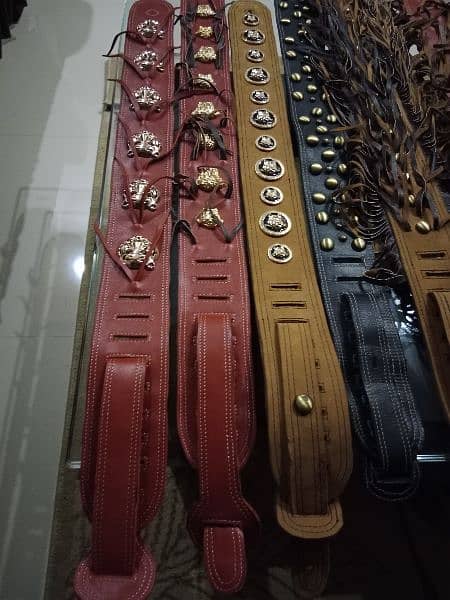 leather custom hand made leather guitar belts/straps 10