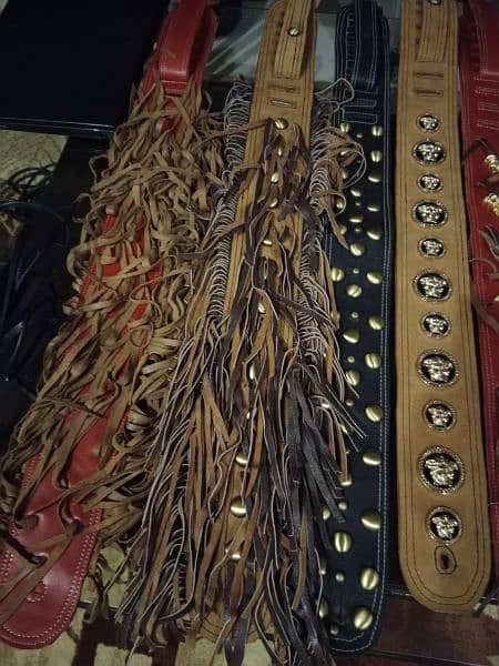 leather custom hand made leather guitar belts/straps 11