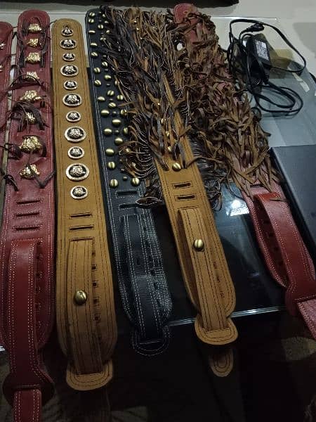 leather custom hand made leather guitar belts/straps 13