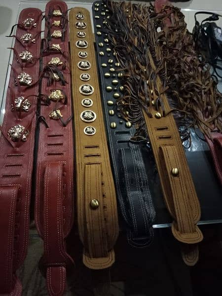 leather custom hand made leather guitar belts/straps 0