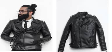 Black leather jacket for men and women export quality 0