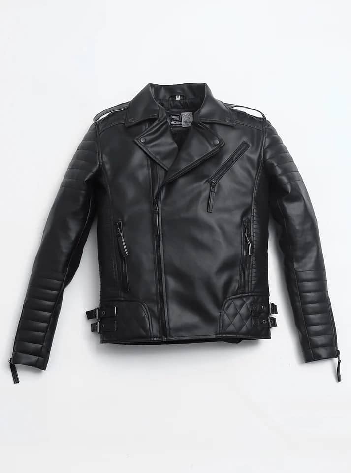 Black leather jacket for men and women export quality 5