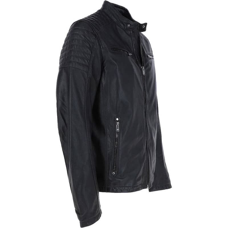 Winter leather jacket black mens and women fur coat 2