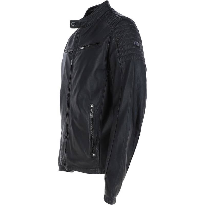 Winter leather jacket black mens and women fur coat 3
