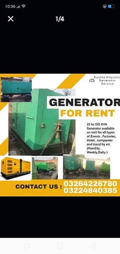 generators on. Rents
