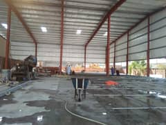 Dairy farm parking sheds big steel structure and container office
