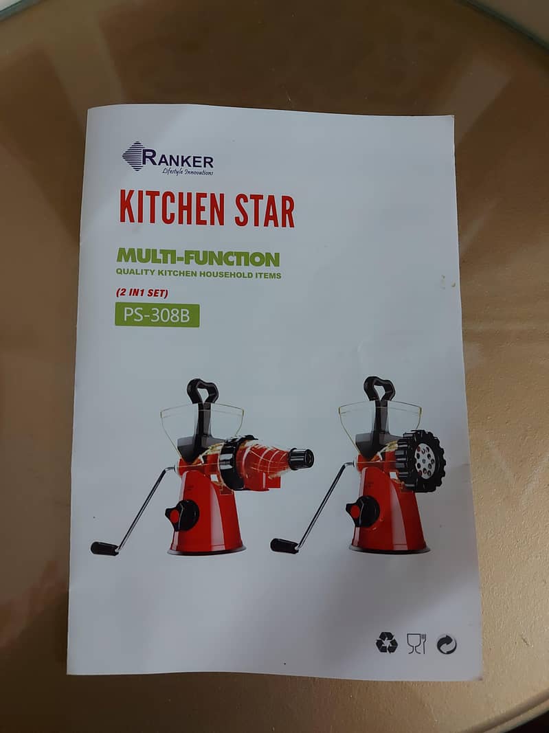 Ranker Kitchen Star PS-308B Juicer, Meat Mincer, Grinder - 2-in-1 Set 5