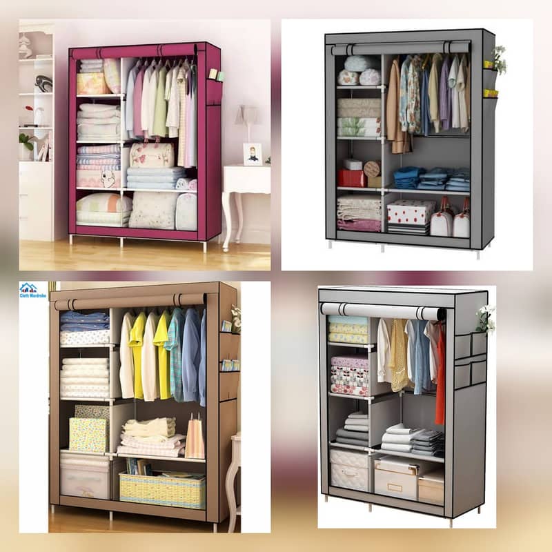 Foldable Wardrobe for Clothes|3 Door Portable Clothes Rack|03020062817 2