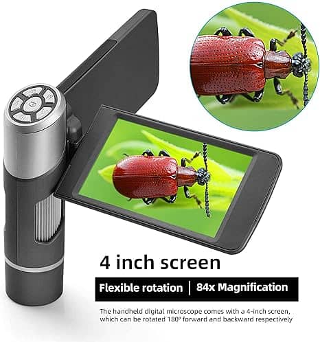 4 inch Handheld Digital Microscope with Stand, 1080P LCD Digital 1