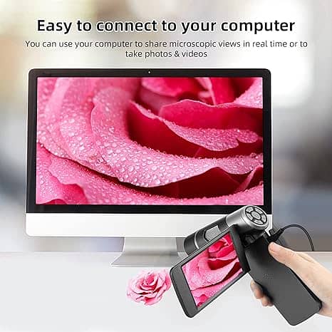 4 inch Handheld Digital Microscope with Stand, 1080P LCD Digital 2