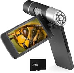 4 inch Handheld Digital Microscope with Stand, 1080P LCD Digital