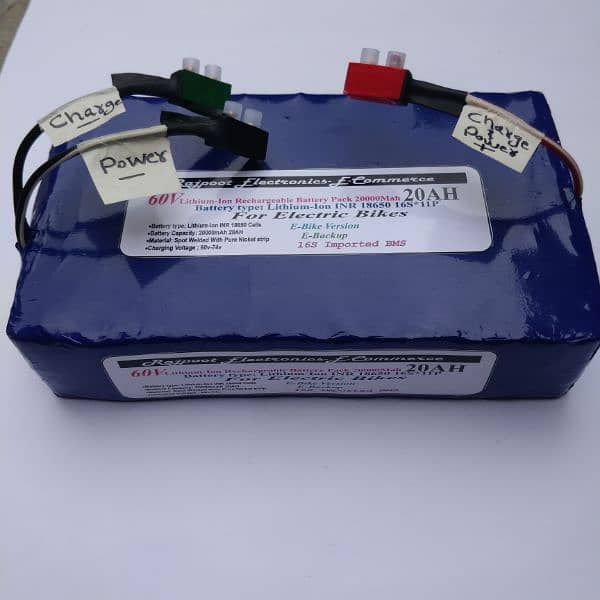 60v Lithium-Ion Battery packs. All batterypack available for car, bike 0