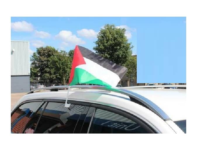 free Palestine flag and Car Flag Pole / Car Rod for Diplomats 1
