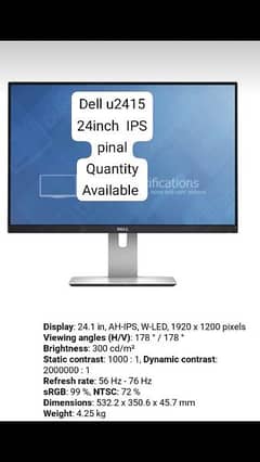 24"Dell Bazelless monitor model hai U2415 ips panel with dual hdmi