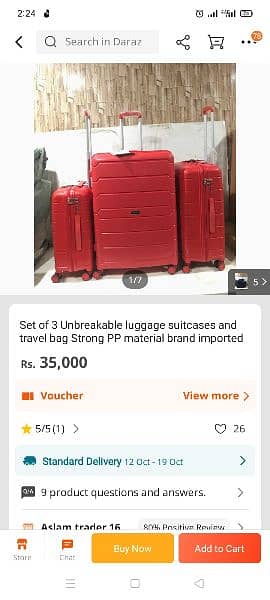 Luggage set - Travel bags - Suitcase - Trolley bags -Attachi -Safribag 12