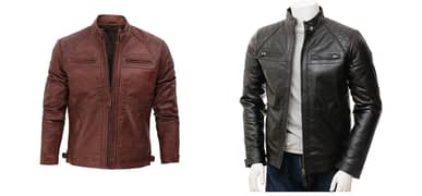 Winter Black leather jacket latest desgin brown for man red