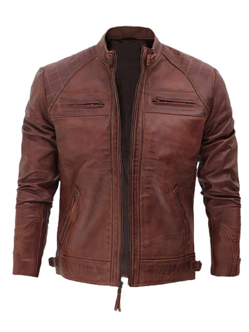 Winter Black leather jacket latest desgin brown for man red 4