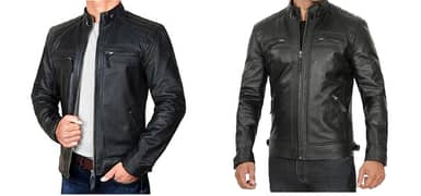 Genuine Black leather jacket for women and men manufacturer coustmize 0