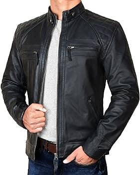 Genuine Black leather jacket for women and men manufacturer coustmize 1